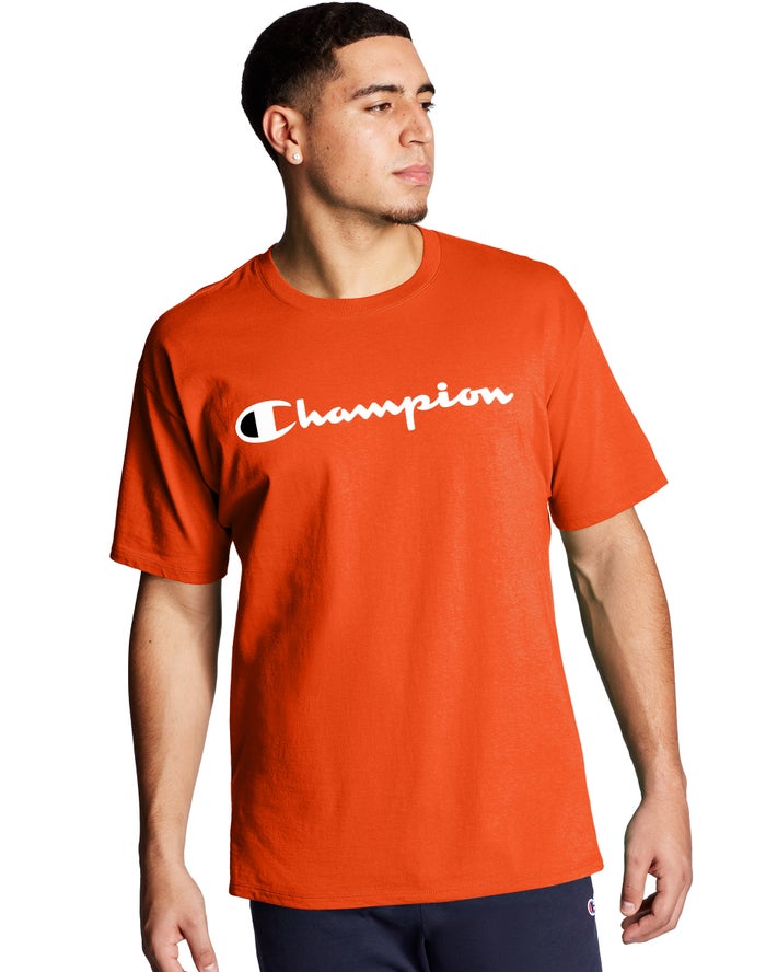 Champion Classic Jersey Script Logo - Miesten Oranssi T-Paita - Suomi 1057689-EK